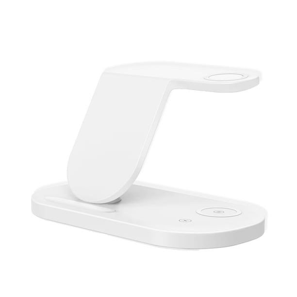 Cateissary 3-en-1 15W teléfono móvil Smartwatch inalámbrico soporte hogar Oficina Smartphone carga estación de acoplamiento Accesorios Teléfono y Comunicación Blanco
