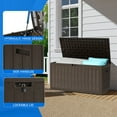 thumbnail image 4 of Dextrus 86 Gallon Deck Box, Double-Wall Resin Outdoor Storage Boxes, Lockable & Waterproof ,Brown, 4 of 7