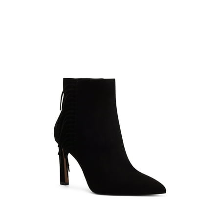 

Vince Camuto Selley Black Zipper Closure Pointed Toe Ankle Heeled Boot (Black 7)
