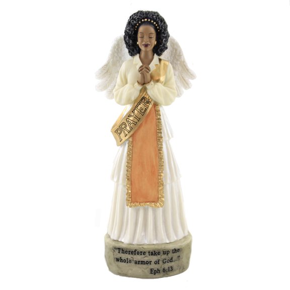 Black Art Armor Prayer Angel Polyresin Heavenly Figurine 16725