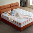 thumbnail image 2 of [Luckynote]King Mattress, 12 Inch Hybrid Mattress Euro Top Medium Firm for Back & Lumbar Support, 100 Night Trial, Individual Pocket Spring Mattresses for Motion Isolation & Pressure Relief, 2 of 9