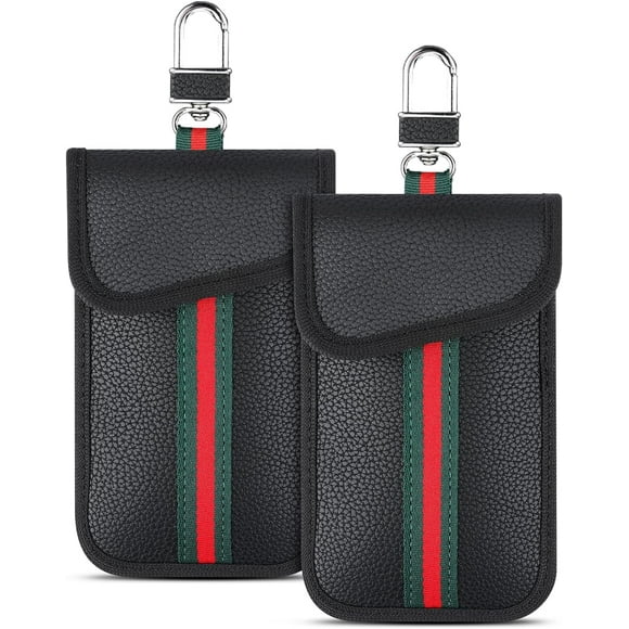 Car Key Signal Blocking Pouch, 2 Pack Faraday Pouch for Car Keys, Keyless Entry Car Keys Pouch, RFID Anti-Theft Faraday Bag for Key Fob