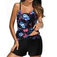 thumbnail image 2 of POTETI Modest Swimwear for Women Tankini Summer Floral Print Beach Vacation Woman Bathing Suits, 2 of 9