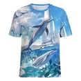 thumbnail image 5 of Ocean Dolphins Sailboat Adventure T Shirts Basic T-Shirt Short Sleeve Ladies Tee Shirt Summer Graphic Clothing, 5 of 7