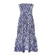 thumbnail image 5 of Vestido Midi informal de verano para mujer, traje bohemio sin mangas con estampado Floral y volantes para playa, 5 of 5