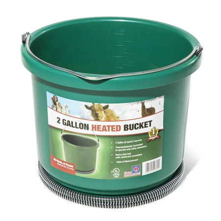 Farm Innovators HB-60 Oversized 2 Gallon Plastic Heated Bucket, 60 Watt