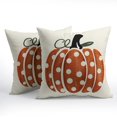 thumbnail image 2 of Fall Pumpkin Throw Pillow Cover 18x18 Inch Set of 2 Autumn Orange Pumpkin Outdoor Pillow Cases Polka Dot Beige Thanksgiving Farmhouse Square Cushion Covers for Sofa Couch Porch Patio Home Decor, 2 of 6