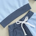 thumbnail image 6 of Kids Sweatsuit Color Block Long Sleeve Top Pants Casual Daily Wear Play Outfit for Toddler Boys Girls Blue 18 Months-24 Months, 6 of 6