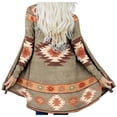 thumbnail image 6 of Uhndy Jackets for Women, Women Ethnic Retro-print Autumn And Winter Loose Long-sleeved Cardigan Vintage Geometric Print Coat Winter Coats Christmas Gifts for Women, 6 of 6
