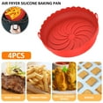 thumbnail image 6 of Air Fryer Silicone Liner with Handle Oil Brush Reusable Heat Resistant Air Fryer Silicone Pot Round Silicone Air Fryer Tray Foldable Air Fryer Oven Accessories 8.07in for Air Fryer Oven Microwave, 6 of 10
