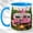 Blue, variant on Pink Camper Coffee Mug, Cozy Camping Mug, Ceramic 11 oz