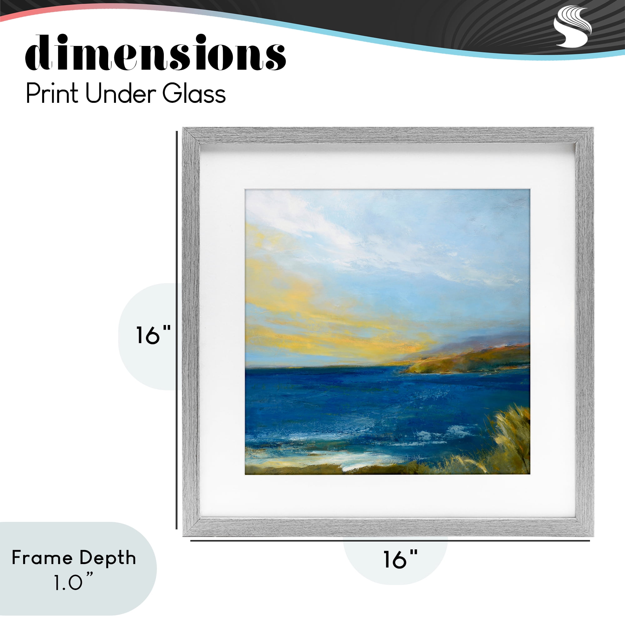 Stupell Industries Vibrant Ocean Light at Dusk Gray Framed Print Under Glass, design by Patrick Dennis