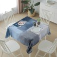 thumbnail image 6 of Navy Blue Grey Table Cloth Waterproof Tablecloths, Modern Ombre Oil Painted Abstract Art Tablecloth Dining Table Cover for Kitchen Party Tabletop Outdoor, Square Tablecloth 60x60 Inch, 6 of 9