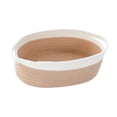 thumbnail image 2 of Cesta tejida con asas, cesta de almacenamiento de cuerda de algodón, cesta organizadora tejida a mano para Beige, 2 of 9