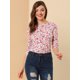 thumbnail image 2 of Disfraz de Día de San Patricio para mujer Allegra K Camiseta ajustada Blanco-floral L, 2 of 6