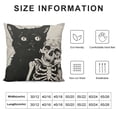 thumbnail image 5 of YINGXI Cat Lovers Gift，White Skull and Black Cat Pillow Covers Hallowmas Thanksgiving Farmhouse Outdoor Cat Lovers Room Throw Pillowcase Flannel Sofa Couch Decorative Cushion Case 12x12in, 5 of 5