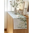 thumbnail image 5 of Table Runner 120 Inches Long for Kitchen Dining, Green Dresser Scarf Farmhouse, Dining Table Decorations for Wedding/Parties, Eucalyptus Leaves 13 x 120 In, 5 of 8