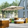 thumbnail image 2 of Outsunny 10ft Cantilever Patio Umbrella with 360° Rotation, Cream, 2 of 10