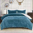 thumbnail image 2 of Collections Etc Arrow Knit Sherpa 3-Piece Solid Comforter Set, 2 of 3