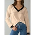 thumbnail image 2 of Womens Long Sleeve Tops Fall Tops Casual Soft V Neck Oversized T Shirts Clothes Fashion Outfits  XXL, 2 of 4