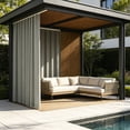 thumbnail image 6 of Solid Color Waterproof Outdoor Curtain Single Panel EVA Privacy Wind Rain Protection with Plastic Rings for Patio Pergola 78x70in, 6 of 6