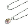 thumbnail image 2 of Christmas Holiday Santa and Animals Finishing Snowman Antiqued Oval Charm Pendant with Chain, 2 of 4