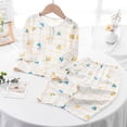 thumbnail image 1 of Conjuntos de blusas y camisas de cuello redondo y manga corta para niños de verano, ropa de casa estampada de manga corta para niños y niñas., 1 of 5