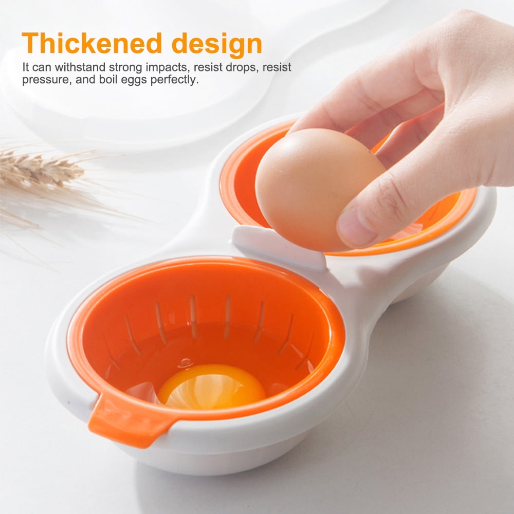 Microwave Perfect Eggs Poacher BPA Free Cookware Double Cup Egg Cooker Steamer