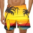 thumbnail image 2 of Aobny Shorts Hawaiian Board Plus Size Bottoms Casual Big & Tall Baggy Mens Clothing,L, 2 of 8