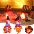 thumbnail image 1 of Precios Reducidos, Día de la Independencia con luz Enano Muñeca enana Muñeca sin rostro de cinco estrellas a rayas Bandera patriótica Arreglo de enanos Decoraciones Akmoler, 1 of 7