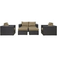 thumbnail image 4 of Modway Convene 5 Piece Outdoor Patio Sofa Set in Espresso Mocha, 4 of 7
