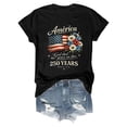 thumbnail image 4 of KHONTS Women's 250 Anniversary USA Shirt Patriotic America Graphic Casual Shirt 250 Years USA Flag Short Sleeve T-Shirt Black XXXL, 4 of 4