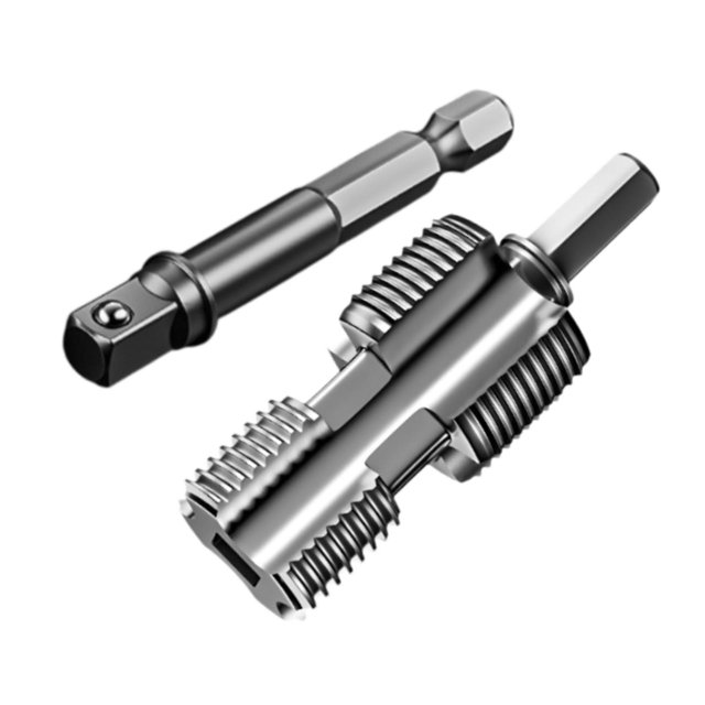tamizeot PVC Pipe Threader Opener Thread Maker Tools for Electric Drill Supplies Home with Electric Dies with Long Rod