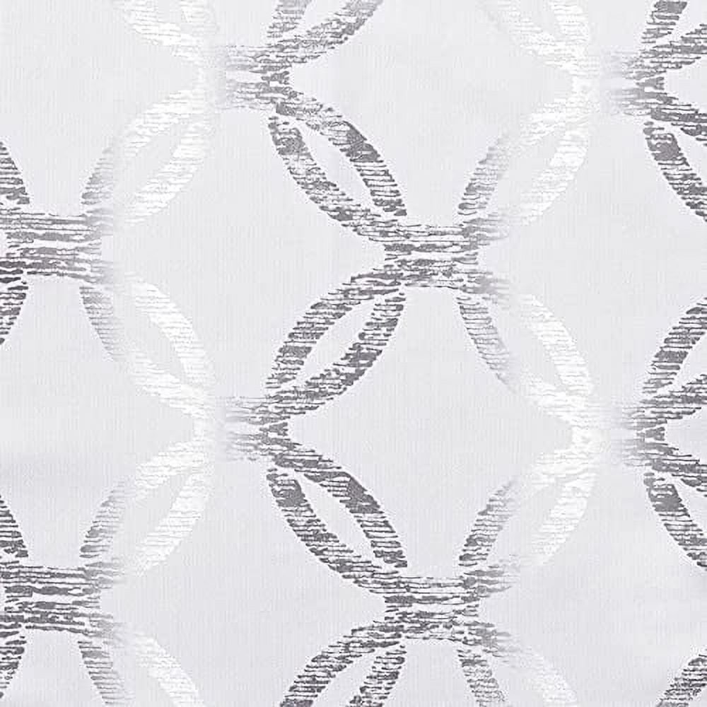 Exclusive Home Modo Metallic Geometric Grommet Top Curtain Panel Pair, 54"x63", Winter White