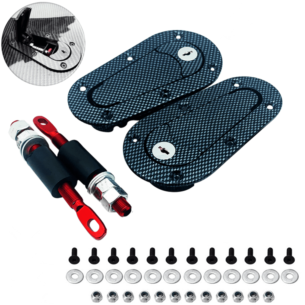 A Set of Carbon Fiber Racing Car Plus Flush Mount Hood Latch