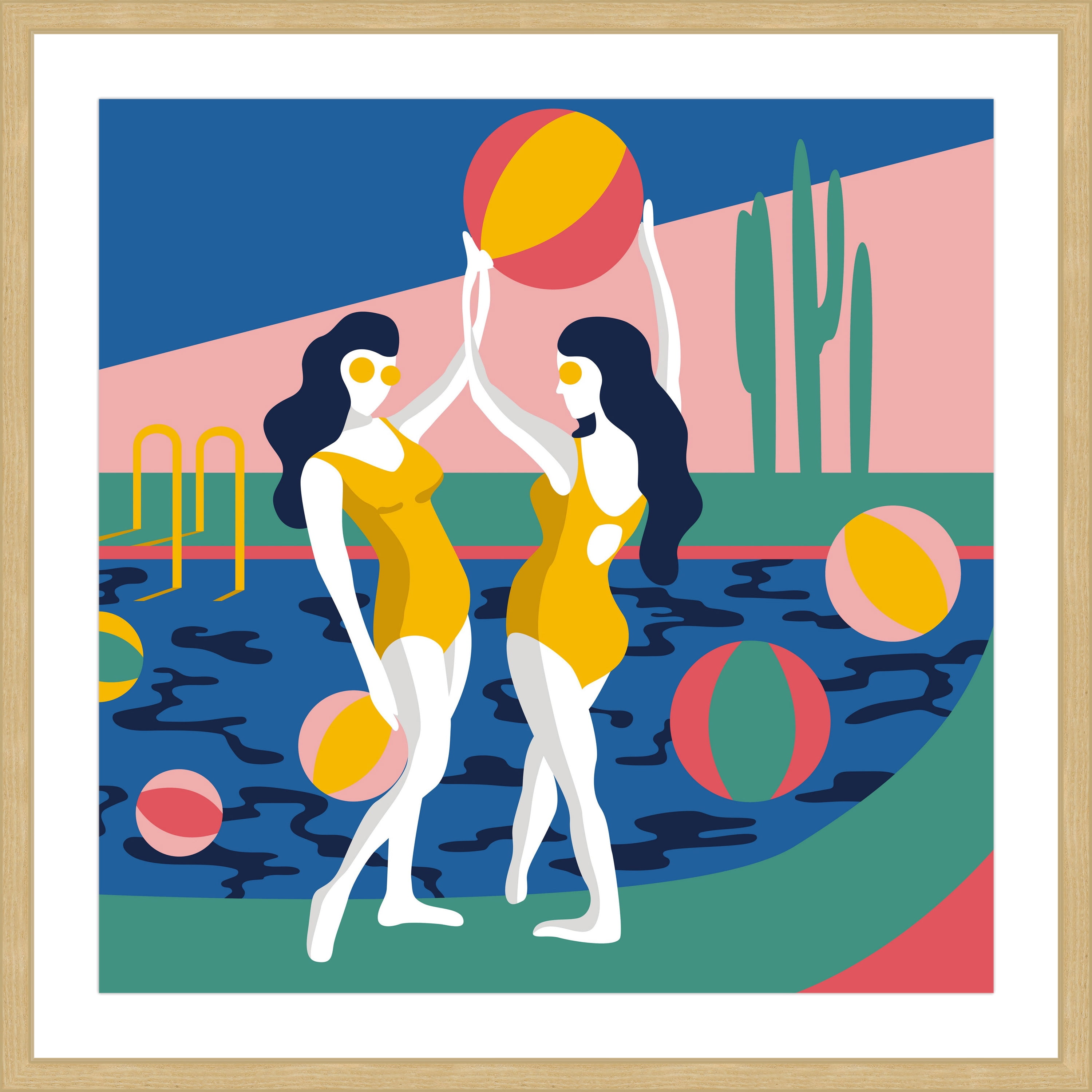 Girls Having Fun Ii Framed Painting Art Print, 24.00" x 1.50"