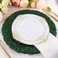 thumbnail image 5 of BalsaCircle 6 Hunter Green 14" Metallic Acrylic Wooden Textured Round Baroque Plastic Charger Plates, 5 of 8