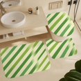 thumbnail image 6 of Bathroom Rugs Sets 4 Piece with Shower Curtain sets, Green Leaves on White Wood Pattern Printed on Bathroom Shower Curtain and Rug Set, Perfect for Hotel Dorm Spa Home, 72 x 72 inches, 6 of 8