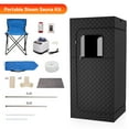 thumbnail image 5 of Portable Steam Sauna, Personal Full Body Home Sauna Tent with 3L&1000W Steamer, 9 Levels Heating, 90 Minutes Timer, Folding Chair, Remote Control, (70.87"*31.5"*31.5"), 5 of 10