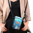 thumbnail image 4 of HELLHERO Turtle and Coral Pattern Women Sling Bag with Double Zipper Adult Shoulder Bags Double Deck Polyester 2 Zippers Unisex, 4 of 7