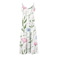 thumbnail image 5 of Puntoco Women Beach Summer Midi Dress Sleeveless Casual Beachy Sundress Button Down Loose Tank Dresses Multicolor-F XL(XL), 5 of 5