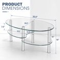 thumbnail image 3 of Modern Oval Coffee Table, Tempered Glass Center Table with Metal Legs for Living Room Home Decor Furniture,Transparent, 3 of 7
