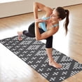 thumbnail image 6 of Black Geometric Diamond Dot Pattern Hot Yoga Mat Towel Non Slip for Hot Yoga - Quick-Drying Yoga Mat Cover with 4 Corner Pockets with Travel Bag - Hot Yoga Towel Non Slip 74"x26", 6 of 6