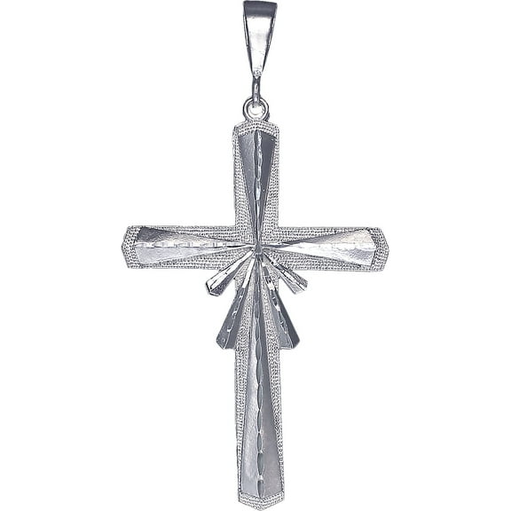 Huge Heavy Sterling Silver Cross without Jesus Pendant Necklace 4 Inches 15 Gram