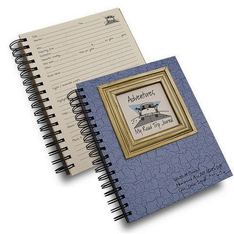 Journals Unlimited Write it Down! Series Guided Journal Adventure My Road Trip Journal with a Blue Hard Cover Made of Recycled Materials 7.5 x 9