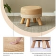 thumbnail image 5 of Vanity Stool Chair Hemp Rope Footstool Hand Weave Ottoman with Padded Seat,Small  Foot Rest with Wooden Legs for Bedroom,Small (Natural+Beige), 5 of 14