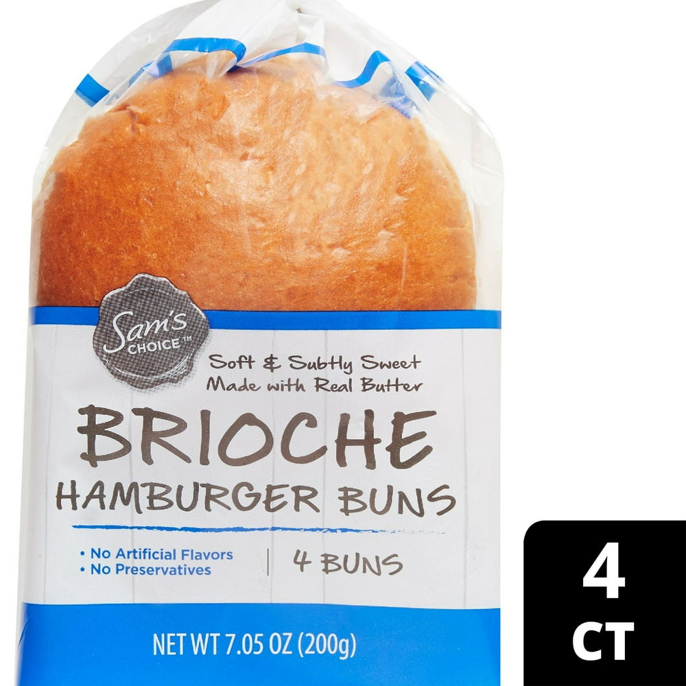 Sam's Choice Brioche Hamburger Buns, 7.05 oz, 4 Count