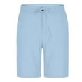 thumbnail image 6 of Kilaqueen Mens Straight Cotton Linen Shorts Elastic Waist Casual Drawstring Loose Lightweight Summer Lounge Shorts with Pockets, 5 Inch Inseam Shorts Stretch Summer Beach Shorts, 6 of 8