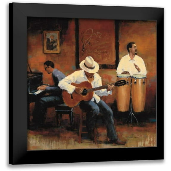 Sullivan, Miles 12x12 Black Modern Framed Museum Art Print Titled - Jazz Rhythms