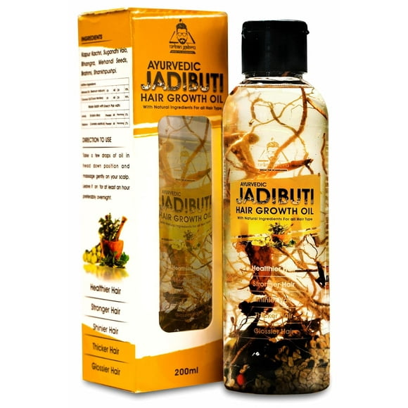 Urbangabru Huile Capillaire Ayurvédique Jadibuti pour le Contrôle de la Chute des Cheveux et la Pousse des Cheveux avec Herbe Naturelle - 200 ml. (Jadibuti)